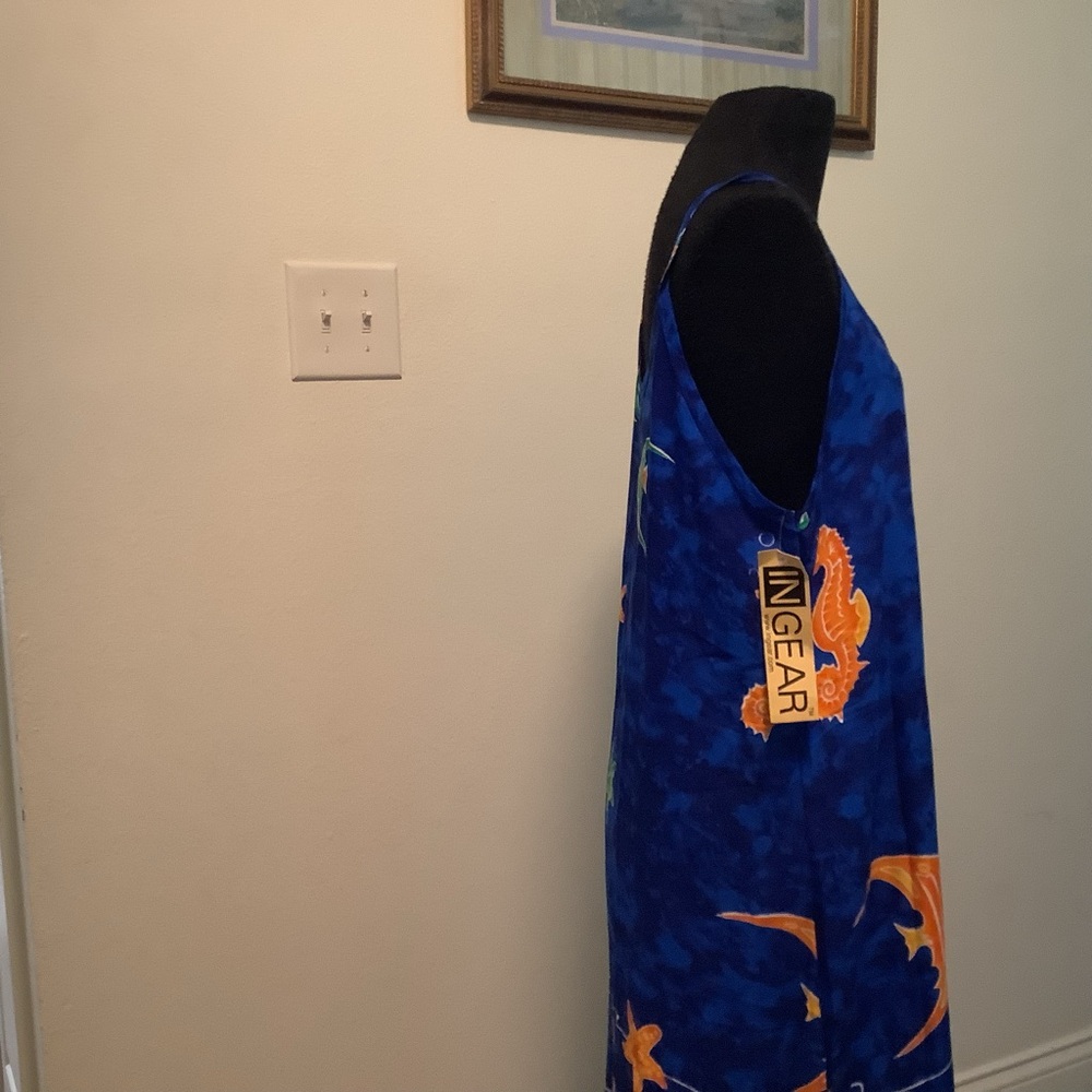 In Gear NWT vintage 90s med maxi  vacation cruise tropical sea life sundress - Picture 4 of 9